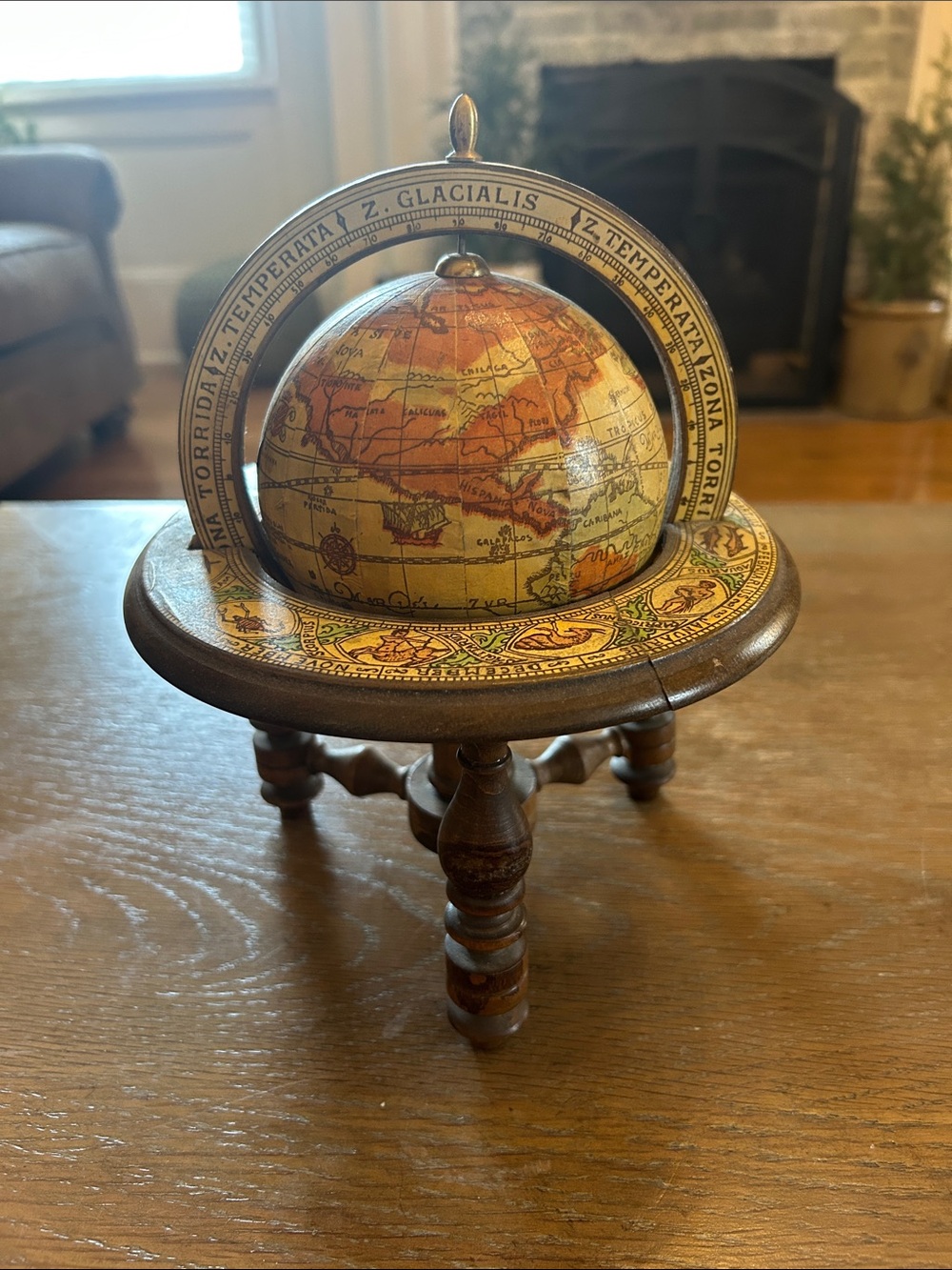 Vintage Old World Italian Mini Globe.